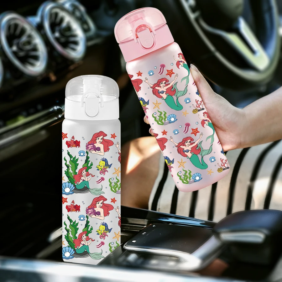 

1Pc Disney Mermaid/Ocean/Pattern 26oz Plastic Water Bottle Sports Cup As Birthday/Back To School Gift