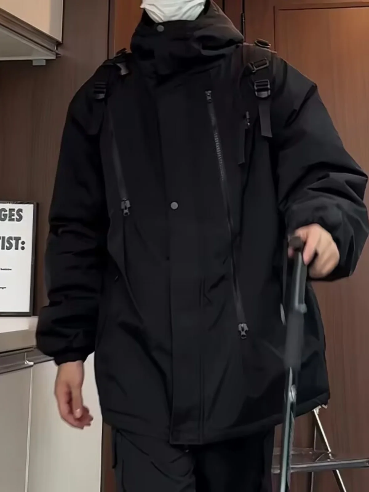 

Men's Fce Lined Waterproof Workwear Jaet American Sle Autumn Winter Cotton Coat Climbing Suit Stand Fit Polyester F...