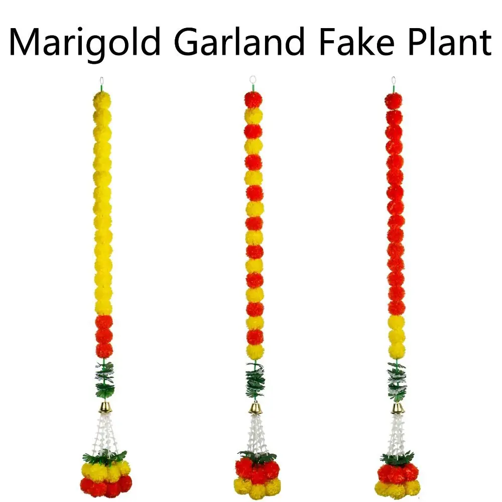 140-160 سنتيمتر القطيفة جارلاند زهرة النمط الهندي مهرجان إكليل زخرفة نبات صناعي أكاليل الزفاف الاصطناعي