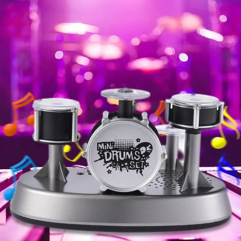 مجموعة طبلة إصبع صغيرة مجموعة طبلة سطح المكتب المحمولة مجموعة طبلة صغيرة لمكتب مكتب الموسيقية مصغرة مجموعة طبلة لعبة طبلة حساسة للمس #2