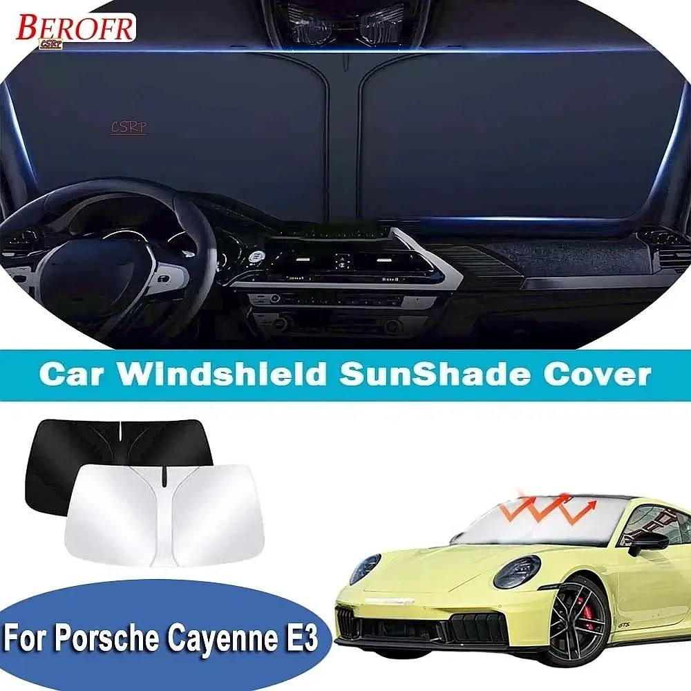 For Porsche Cayenne E3 2019-2025 Car Windshield Sunshade Cover Front Window Sun Shade Heat Insulation Summer Auto Accessories