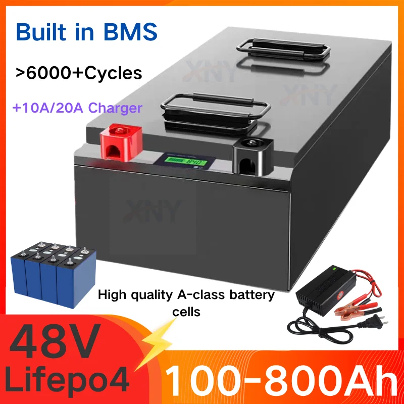 

XNY Li FEPO4Батарея 48 В 400 Ач 100 Ач 200 Ач 300 Ач 500 Ач 600 Ач 700 Ач 800 Ач Lifepo4 для солнечной системы 4 кВт 9 кВт Фотоэлектрическая мощность RV