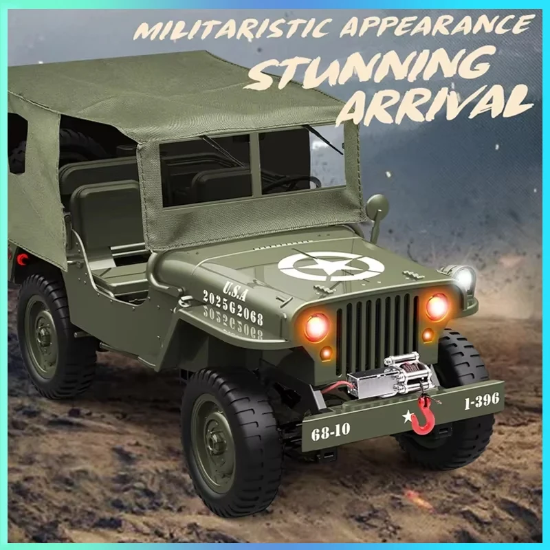 JJRC C8815 Rc Car 1:10 JEEP MB 2.4g 4wd RTR Crawler Climbing Scale Military Truck Offroad Vehicle Adult Toy Gift for Kids