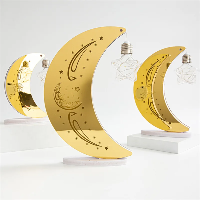 Ramadan LED Lamp Decoration LED Eid Mubarak Lamp Battery Powered Ramadan LED Moon Star Lamp Decor