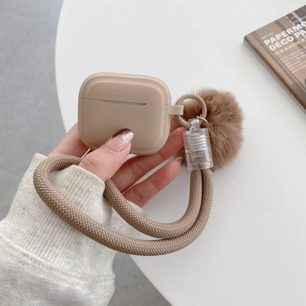 Khaki Kopfhörer Abdeckung Für AirPods Pro 3 3rd Pro3 2025 Fall Silikon Coque Für AirPods 4 3 2 1 Pro 2 Fällen Fundas Mit Lanyard