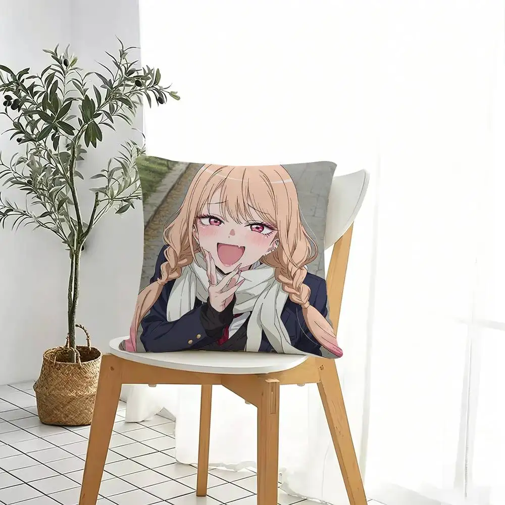 Anime My D-Dress Up D-Darling   Square Double-Sided printed Pillow Case Bedroom Bedside Pillow Sofa Cushion Cover Gift
