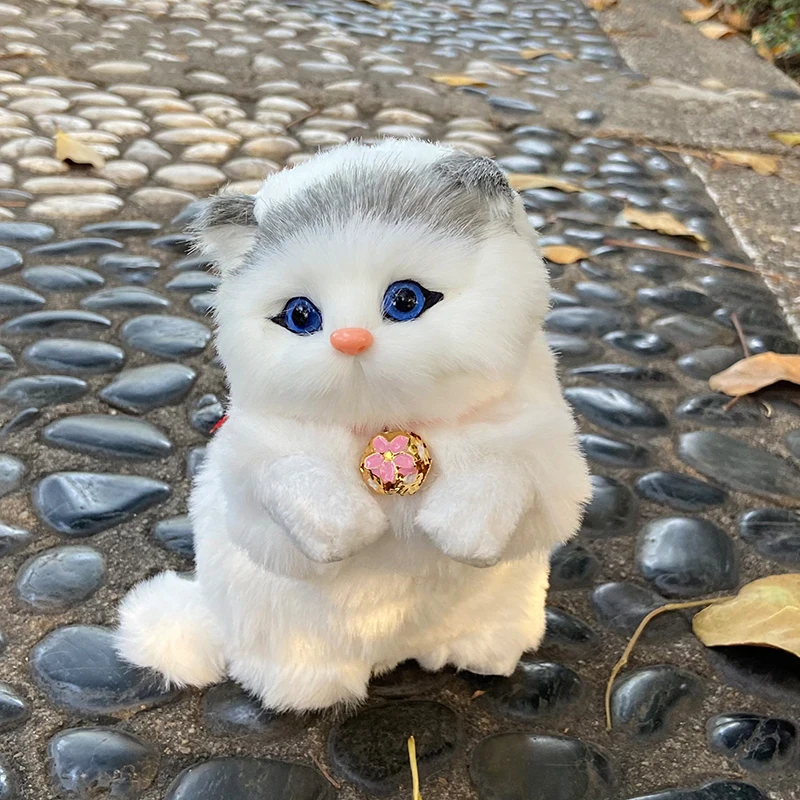 Hakimi simulación animal de peluche colorido riqueza atraer gato juguete lindo llamará gato muñeca mascota decoración ornamento
