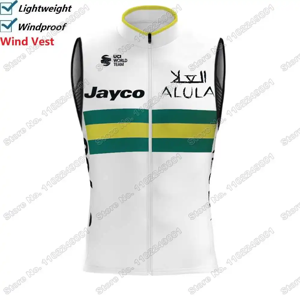 2025 JAYCO ALULA فريق الدراجات سترة يندبروف الرجال الرياح سترة الطريق الدراجات جيرسي أكمام دراجة سترة واقية دراجة الملابس