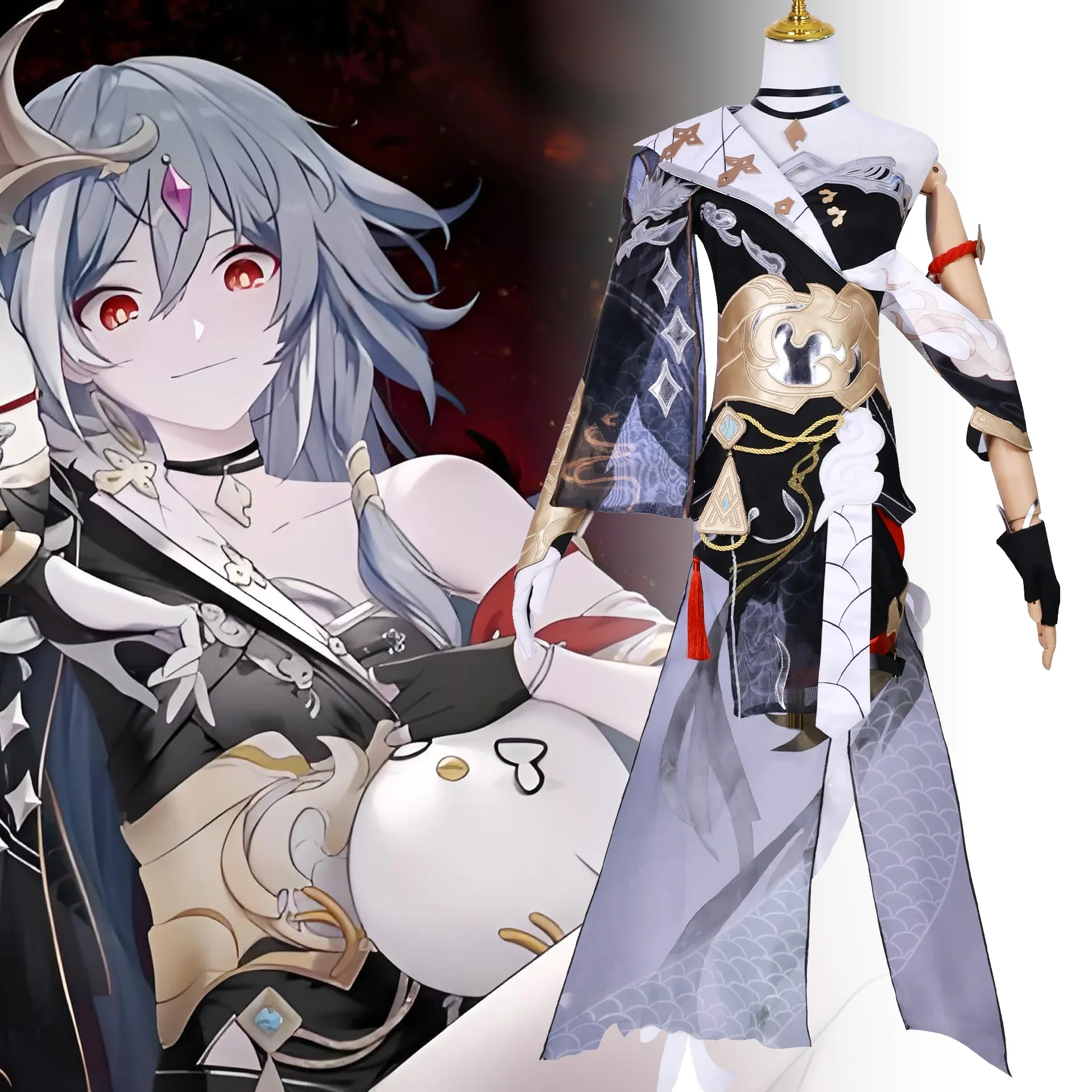 

New Game Honkai Impact 3 Fu Hua Herrscher of Sentience Cospaly Costume Adult Women Uniform Full Set Accessory Halloween Suits