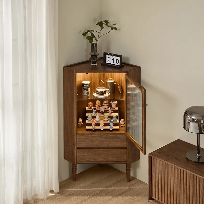 All Solid Wood Triangular Cabinet Cabinet, Guest Restaurant Corner Cabinet, Corner Wine Cabinet