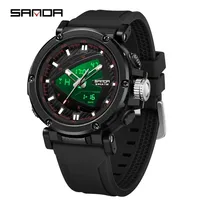 SANDA Men's Sports Watch for Men Quartz Digital Dual Display Watches Shock Water Resistant Camping Wristwatch 2M9052