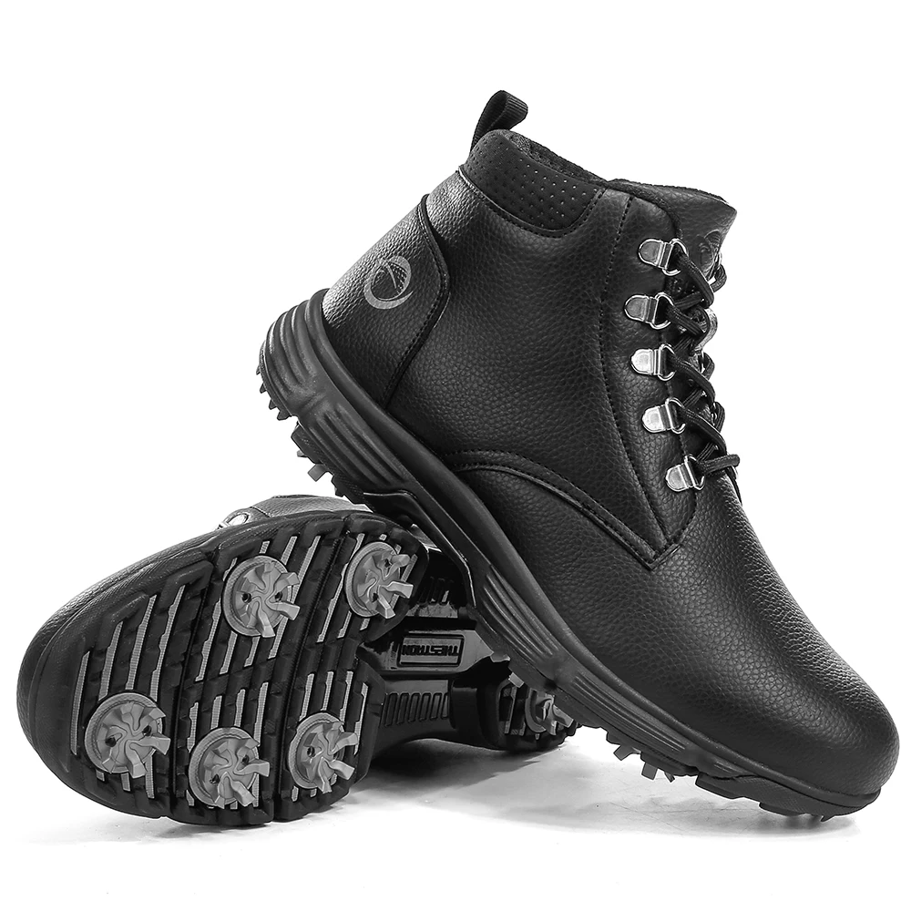 High-top Spiked Men Golf Shoes Waterproof Microfiber Anti-collision Toe Outdoor Competition Sports Sneakers size 39-49