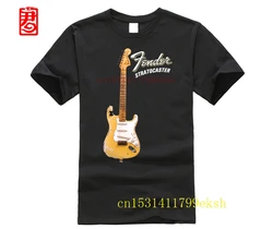 Camiseta 100% de algodón con estampado, camisa personalizada de YNGWIE MALMSTEEN Stratocaster para guitarra eléctrica, color negro