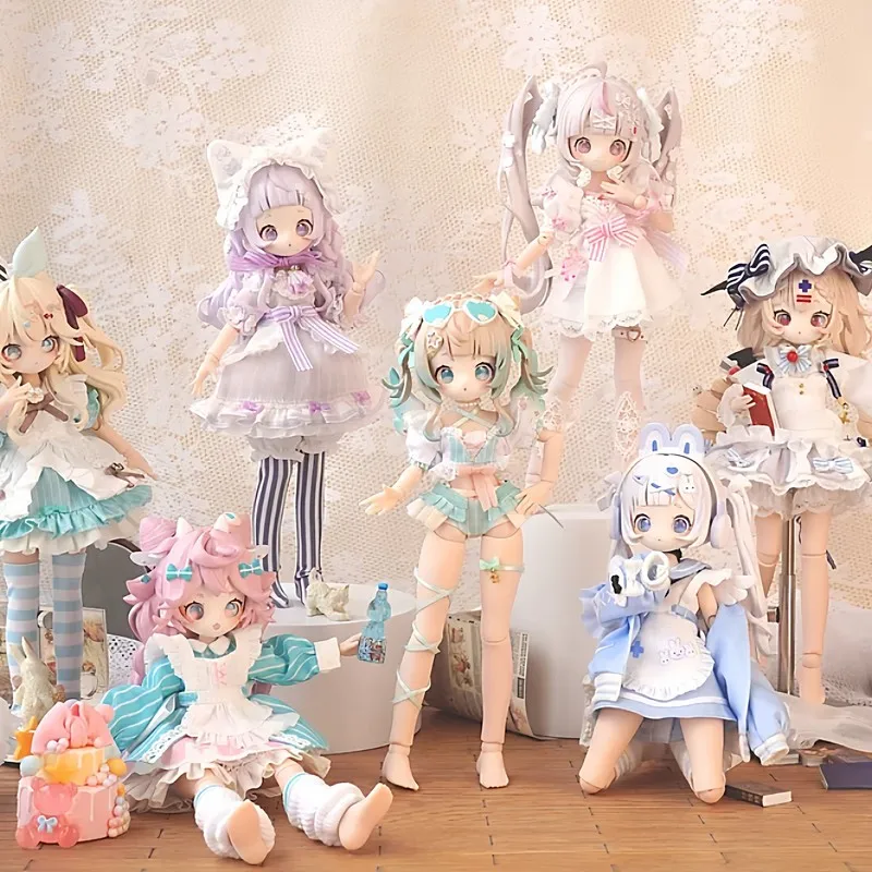 SugaryGirls 1/8 Bjd Action Figure Blind Box Anime Style Movable Joint Doll Collectible Desktop Decoration Toy