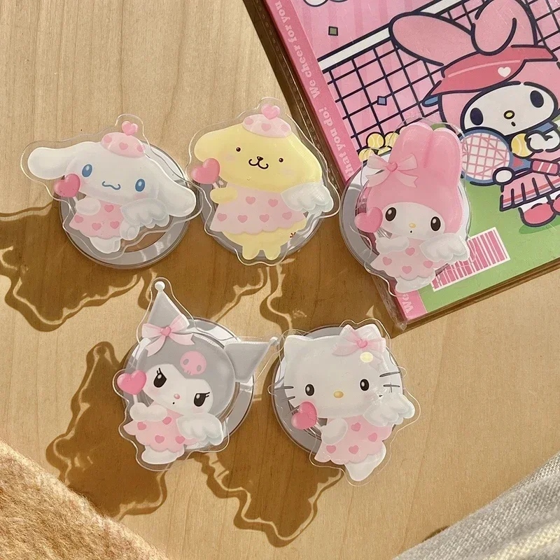 Sanrio Hello Kitty Melody Kuromi Magnetic Bracket Magsafe Wireless Charge Phone Case For iPhone 16 15 14 13 12 11 Pro Max Cover