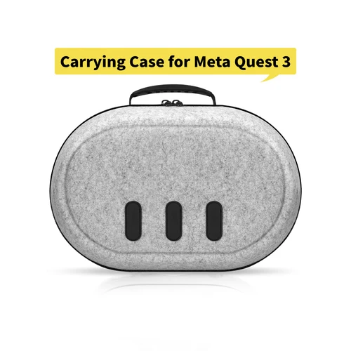 Imagen 1 del producto Estuche de transporte de viaje para controladores de auriculares Meta Quest 3S VR, bolsa de almacenamiento de carcasa dura EVA con malla para accesorios Meta Quest3 VR