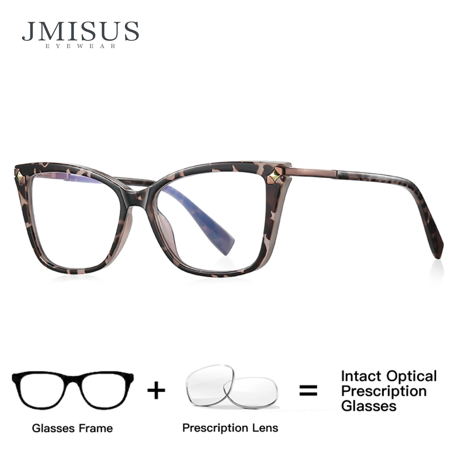 

JMISUS Progressive Multifocal Glasses for Women Retro Cat Eye Frame Photochromic Blue Light Blocking Lenses