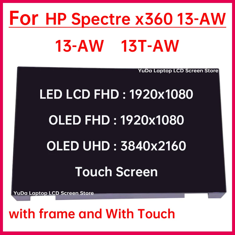 

13,3-дюймовый сенсорный ЖК-экран для ноутбука HP Spectre X360 13-AW 13T-AW, сменный преобразователь дисплея в сборе 1920x1080/3840x2160 OLED