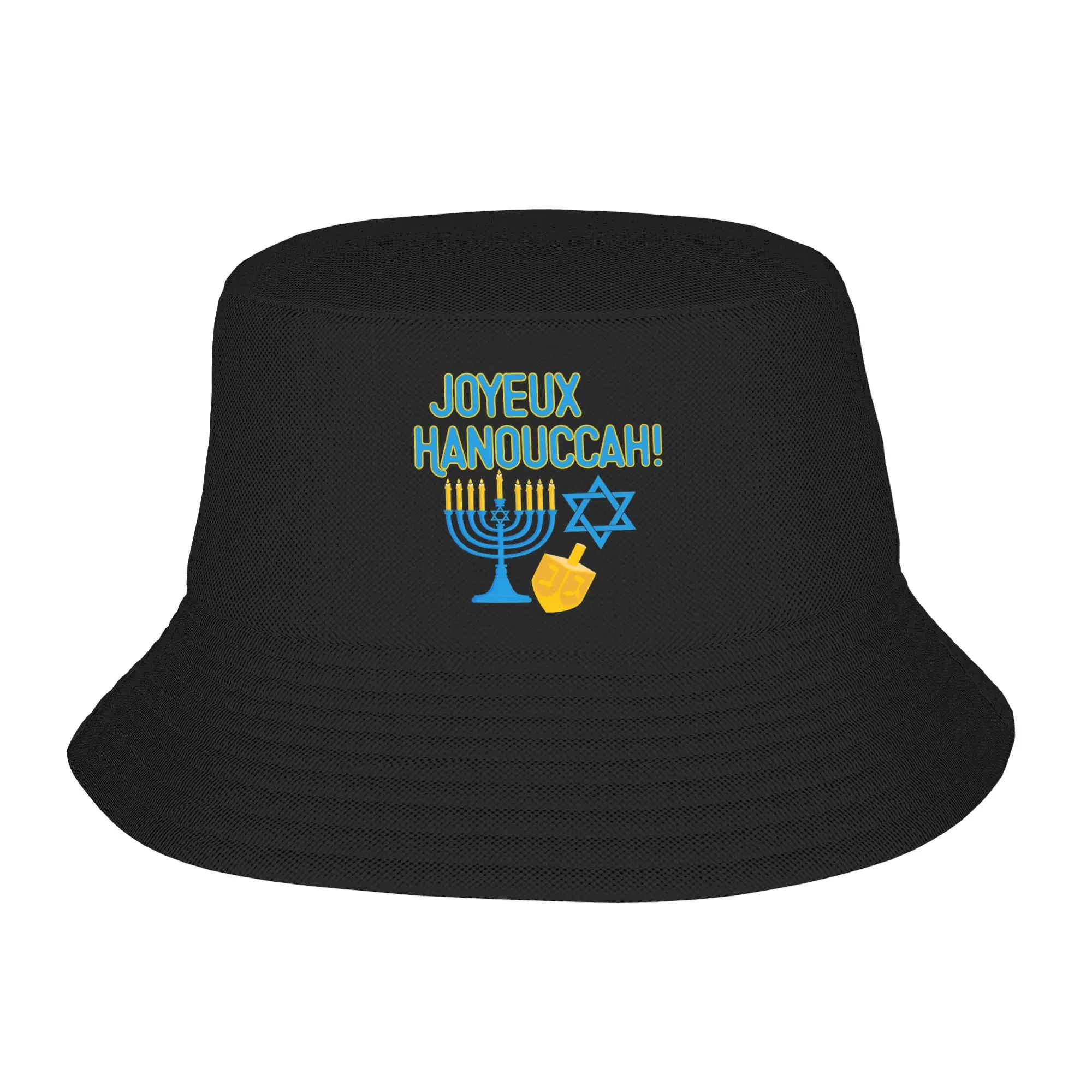Happy Hanukkah Bucket Hat for Woman Summer Chanukah Dreidel Sun Hats Street UV Protection for Fishing Caps Session Hat