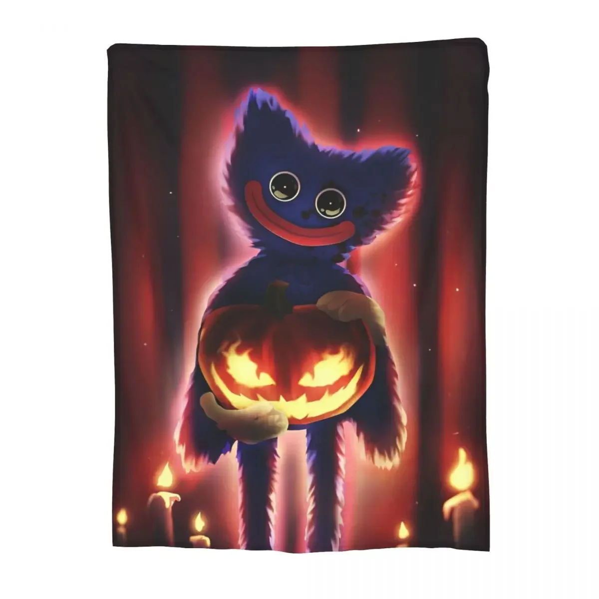 H-Huggy Horror W-Wuggy Blanket Cover Flannel Halloween Pumpkin Soft Throw Blankets for Bedroom Sofa Bedroom Quilt