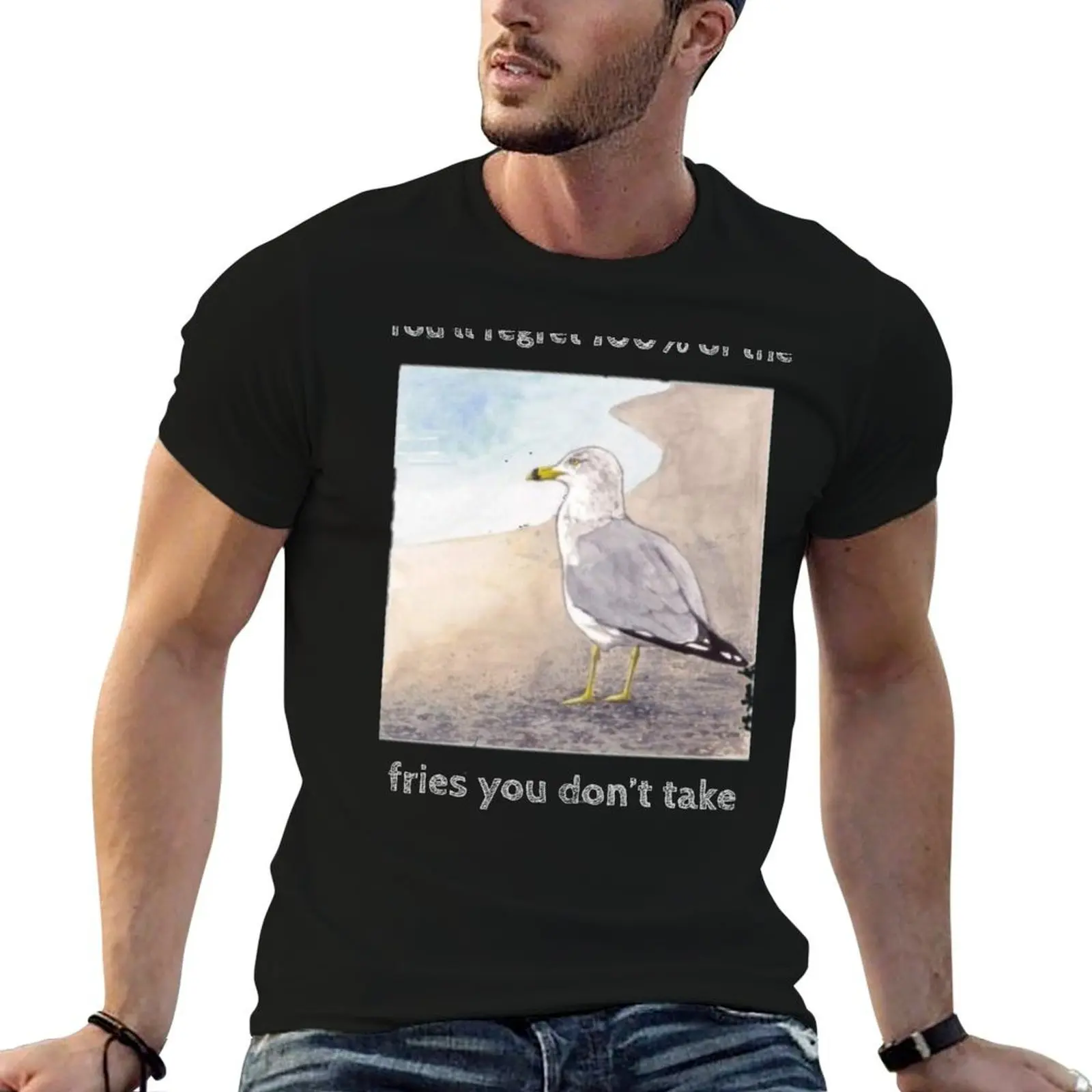 

The wisdom of a seagull T-Shirt t shirts cotton 100% funny t shirts man t shirt men 100% cotton luxury brand T-Shirt