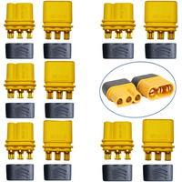 10PCS Amass MR30 Connector Male Female 3 - Pin Locking Plug Set for High Power DC Motor RC Drone Industrial Equipment