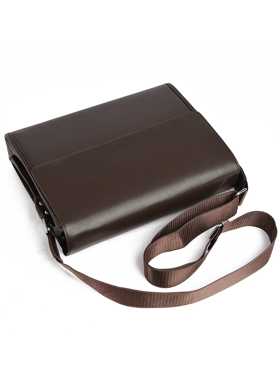 

Busin Men's Multi-Functional Handbag Crossbody Single oulder Commuter A4 File Bag Flip Cover Soft PU Leather Bag