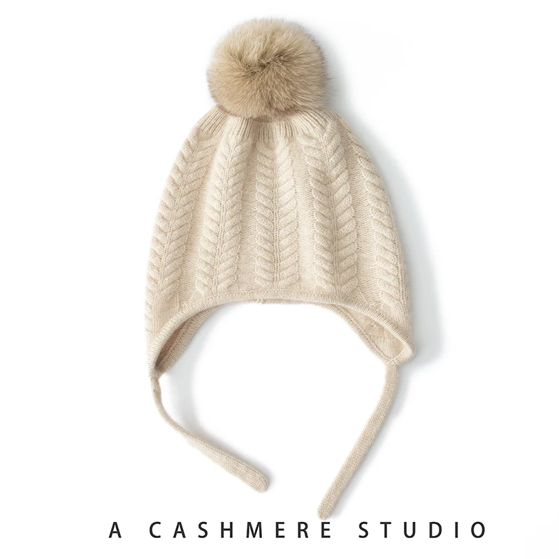 

Теплая женская зимняя шапка-бини из 100% кашемира с защитой ушей, ветрозащитная, морозостойкая, эластичная, для катания на лыжах и бега, мягкая