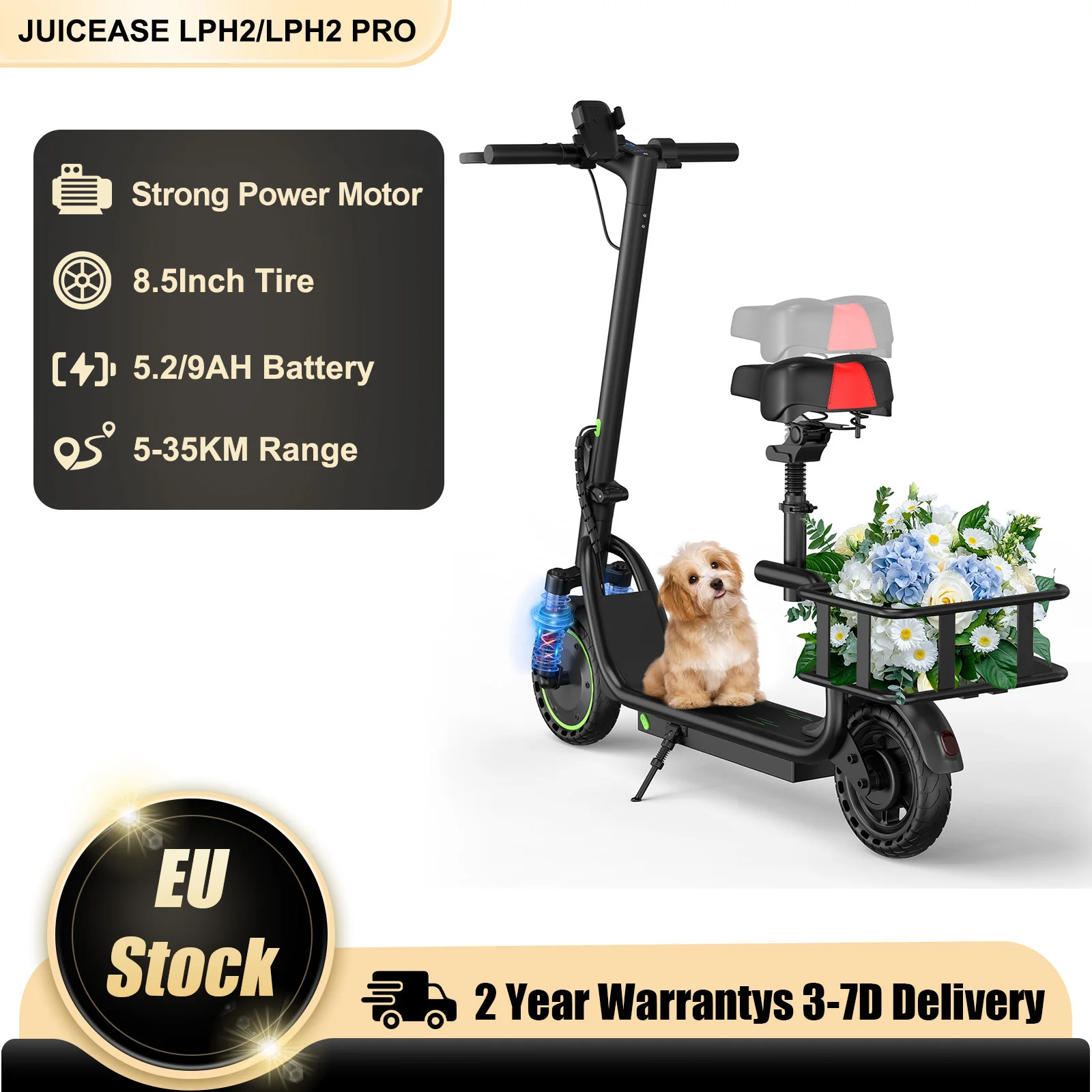 JUICEASE LPH2/LPH2PRO Elektrofahrrad 5-35KM Reichweite Erwachsenen-E-Bike 36V5.2/9AH Akku Max. Drehmoment Doppelbremssystem Elektrofahrrad Geeignet für Alle Terrains