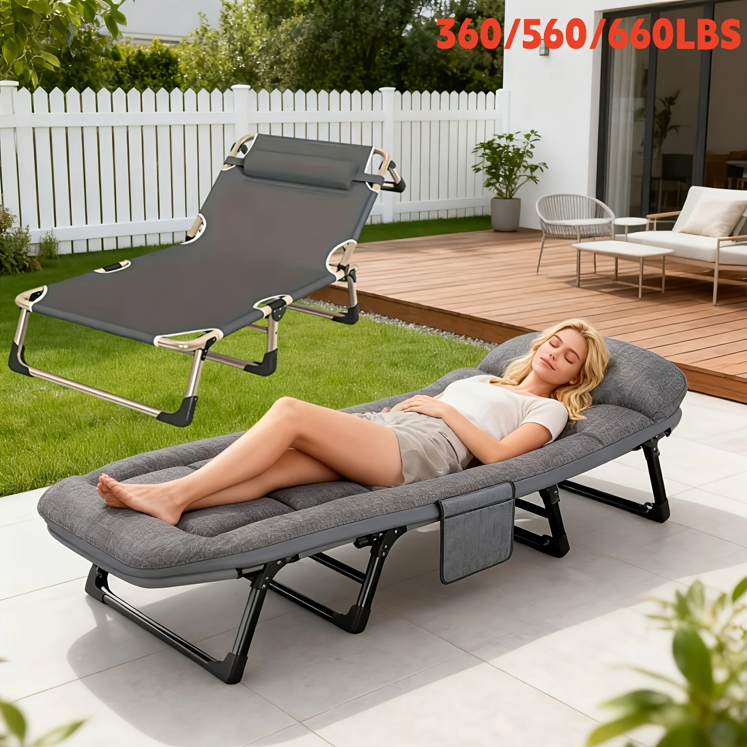 

Раскладная кровать для кемпинга с регулировкой высоты, грузоподъемностью 360/560/660 фунтов, портативная, с матрасом и подушкой, дышащая, без матраса в комплекте.