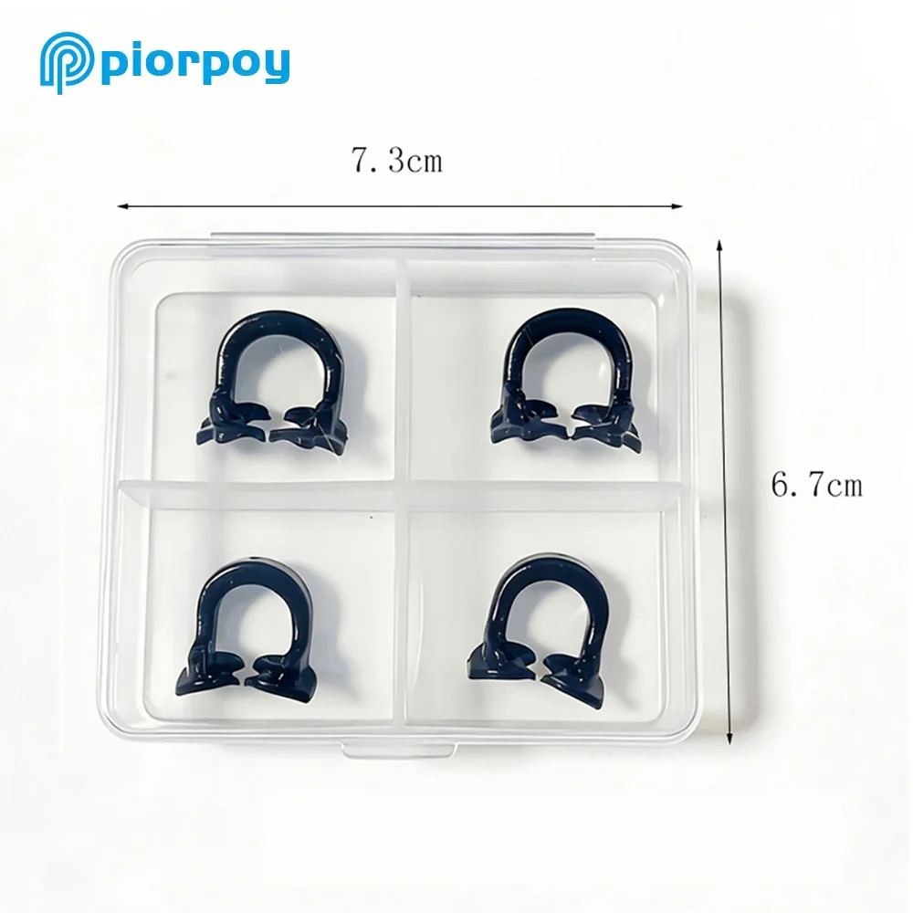 PIORPOY 4Pcs/Box Dental Dam Rubber Clamp Black Molar/Premolar Dam Rubber Barrier Clip For Dental Lab Dentistry Material New