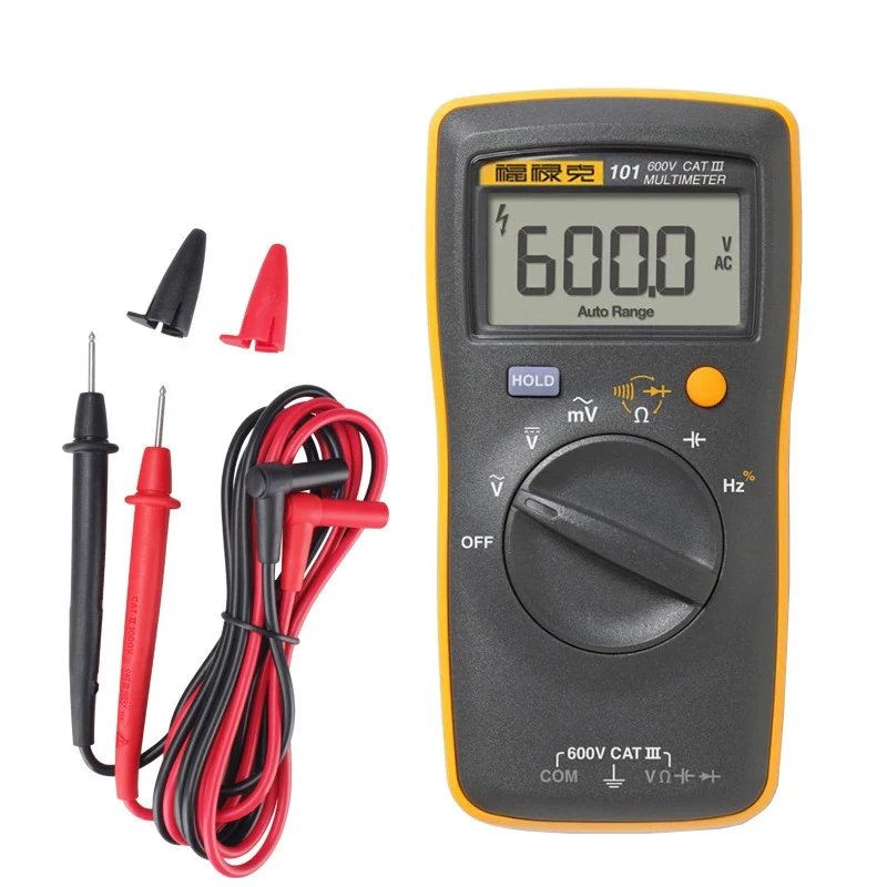 Fluke 101 Basic Palm-sized Mini Pocket auto range Digital Multimeter for AC/DC Voltage Resistance Capacitance