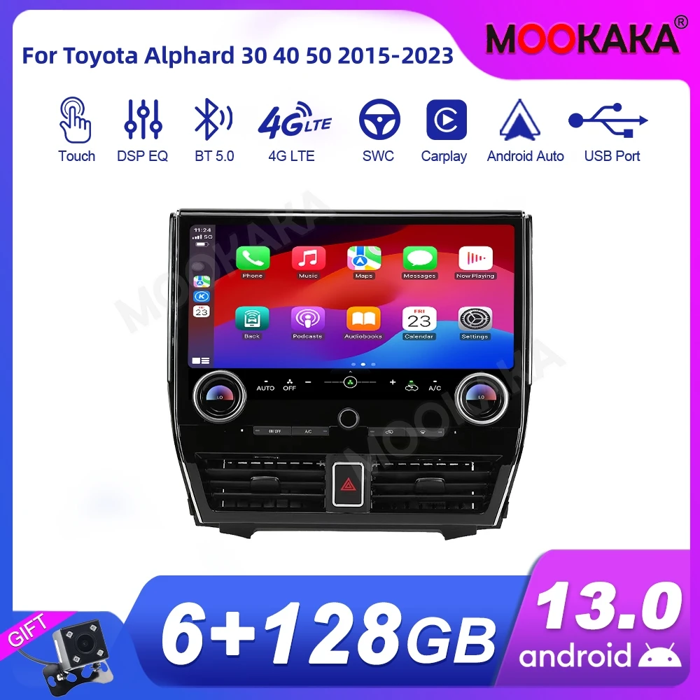 

For Toyota Alphard 30 40 50 2015-2023 Android Car Radio 2Din Stereo Receiver Autoradio Multimedia Player GPS Navi Head Unit