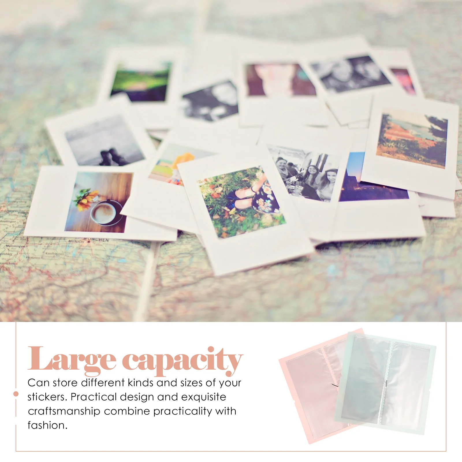 2 Pcs 스티커 보관 도서 데칼 ganizer 대용량은 얼룩으로부터 시트를 보호합니다. 실용적인 디자인 유지