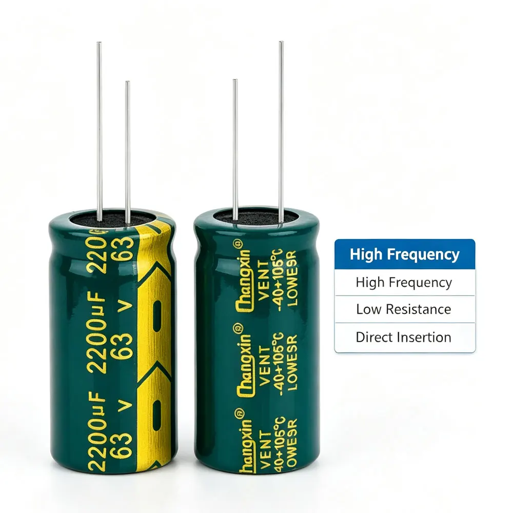 63V2200UF High Frequency, Low Resistance and High Quality Direct Insertion Electrolytic Capacitor 2200UF 63V Size 18X30MM