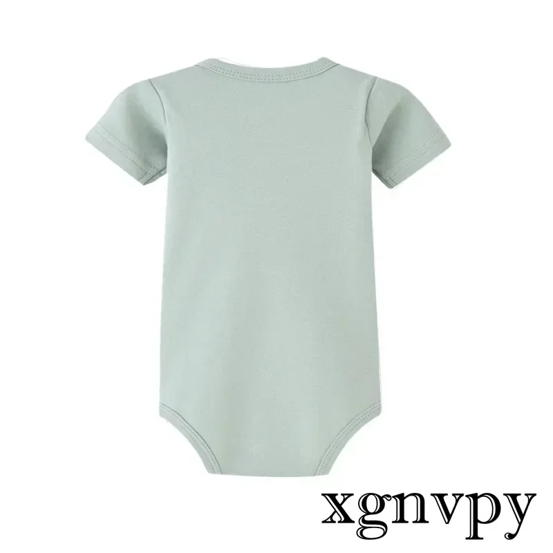 Newborn Baby Summer Rompers Short Sleeve Organic Cotton Infant Classic Romper Pajamas Solid Color Boy Girl Clothes