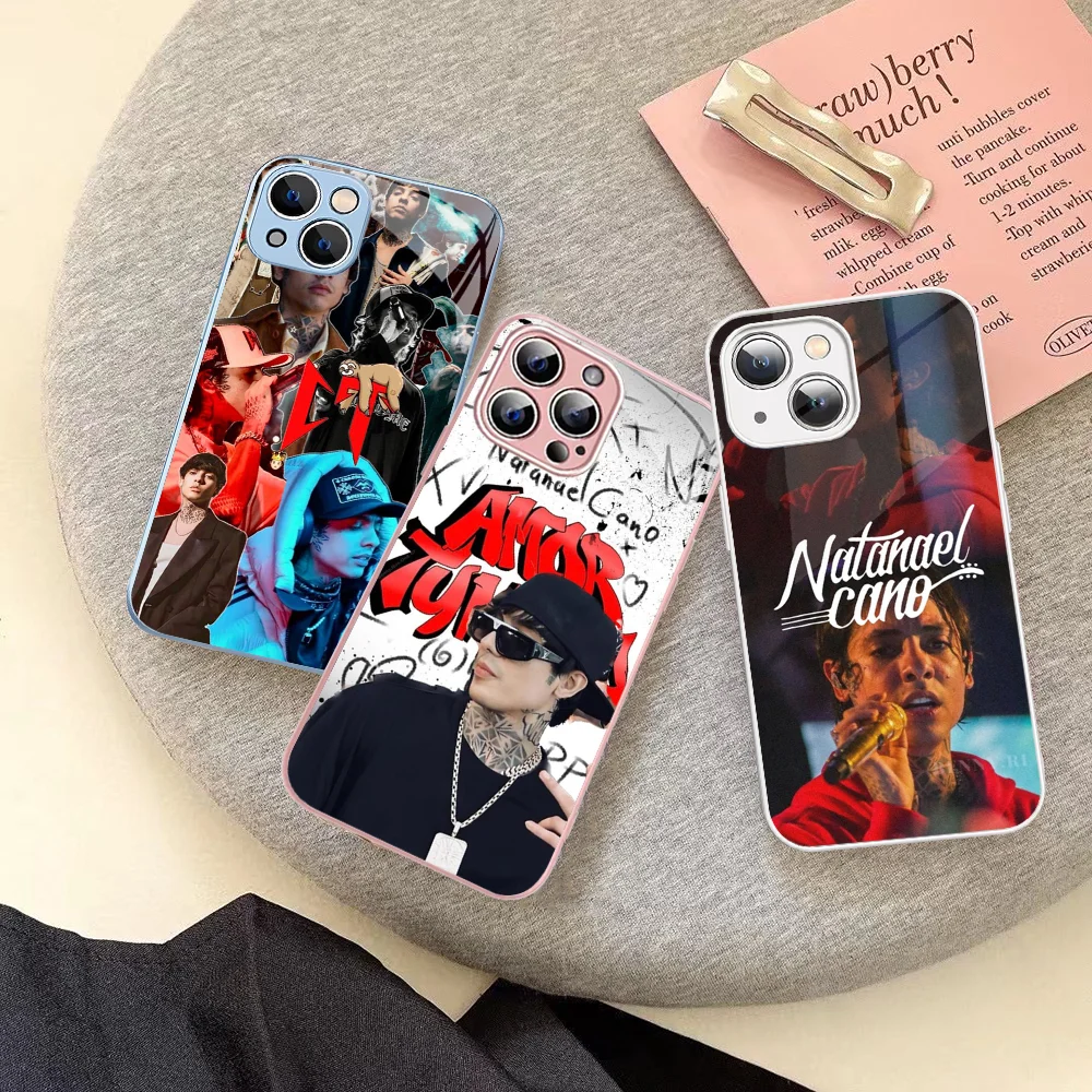 

Natanael Cano Rapper CT Phone Case Tempered Glass For Iphone 14 13 12 11 Pro Mini XS MAX 14Plus X XS XR Cover