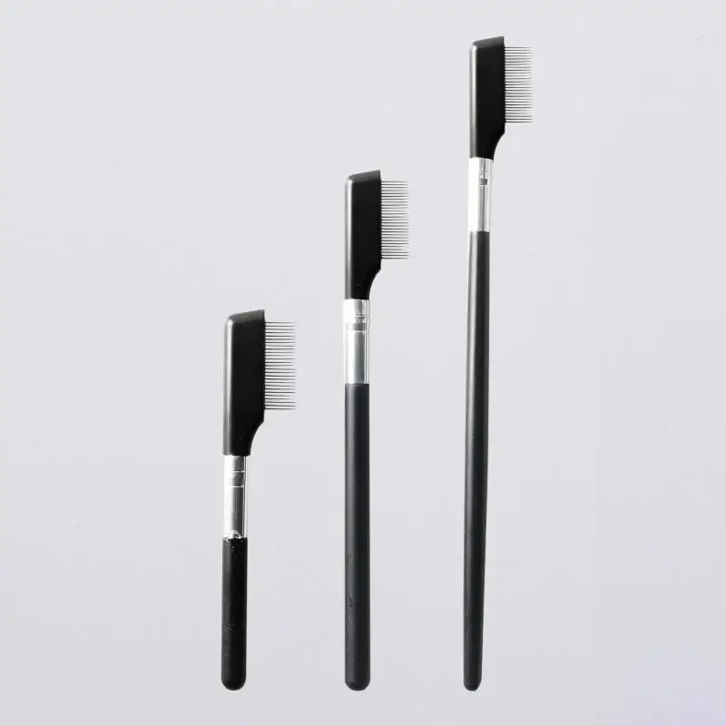 1Pcs Eyelash Brush To Groom Separate Eyelashes Black Grooming Brushes Makeup Tool Eyelash Comb Metal Eyelash Separator Tools