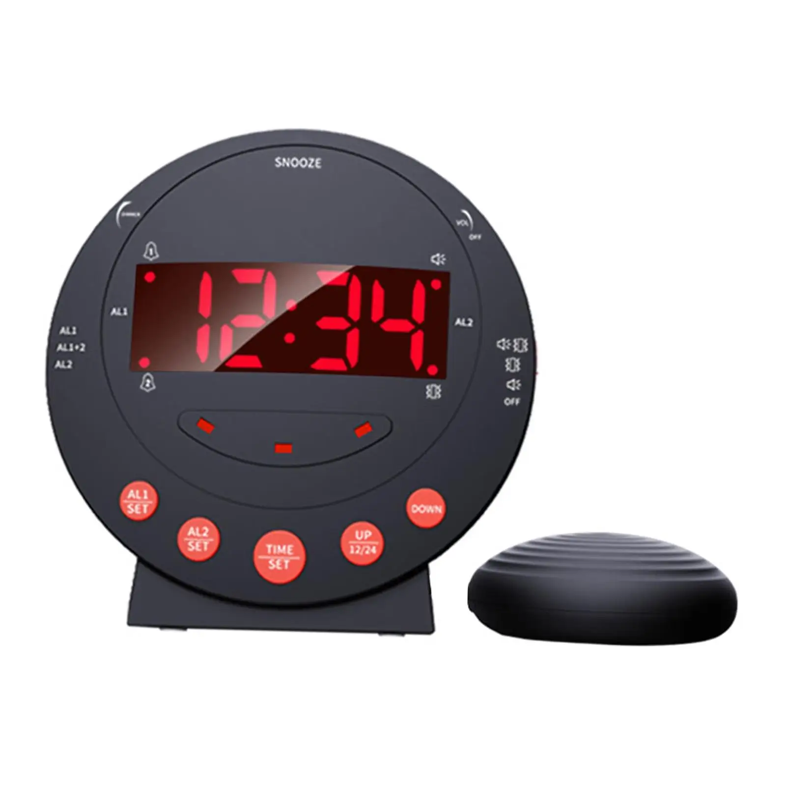 Loud Digital Alarm Clock with Bed Shaker Vibrating Alarm Clock for Senior