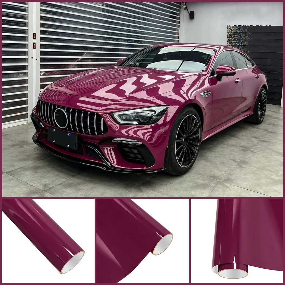 

Metallic Gloss Film Platinum Starlight Ruby PET Wrapping Vinyl Film For Car Roll Wrap With Size 0.5/0.9mx1.52/3/16.5m Car Decal