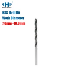 HENGXIN 전기 드릴용 HSS 트위스트 미세 드릴, 마이크로 스트레이트 생크 목재 공구, 7.6mm -- 10.6mm, 10 개