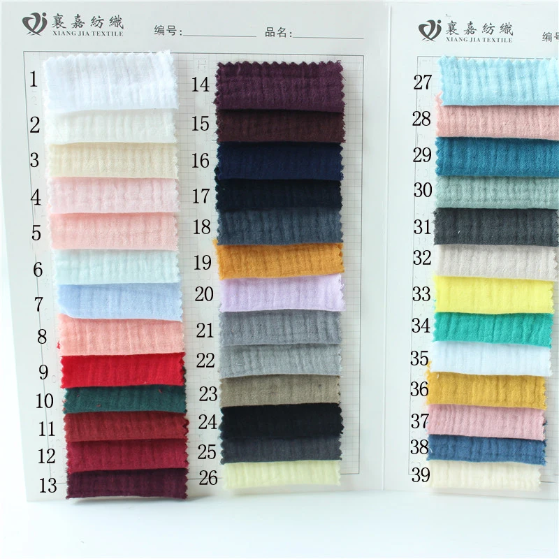 135x50cm Cotton Linen Double-Layer Yarn Crepe Seersucker Fabric, Making Clothes Women\'s Clothing Skirt Pajamas Cloth