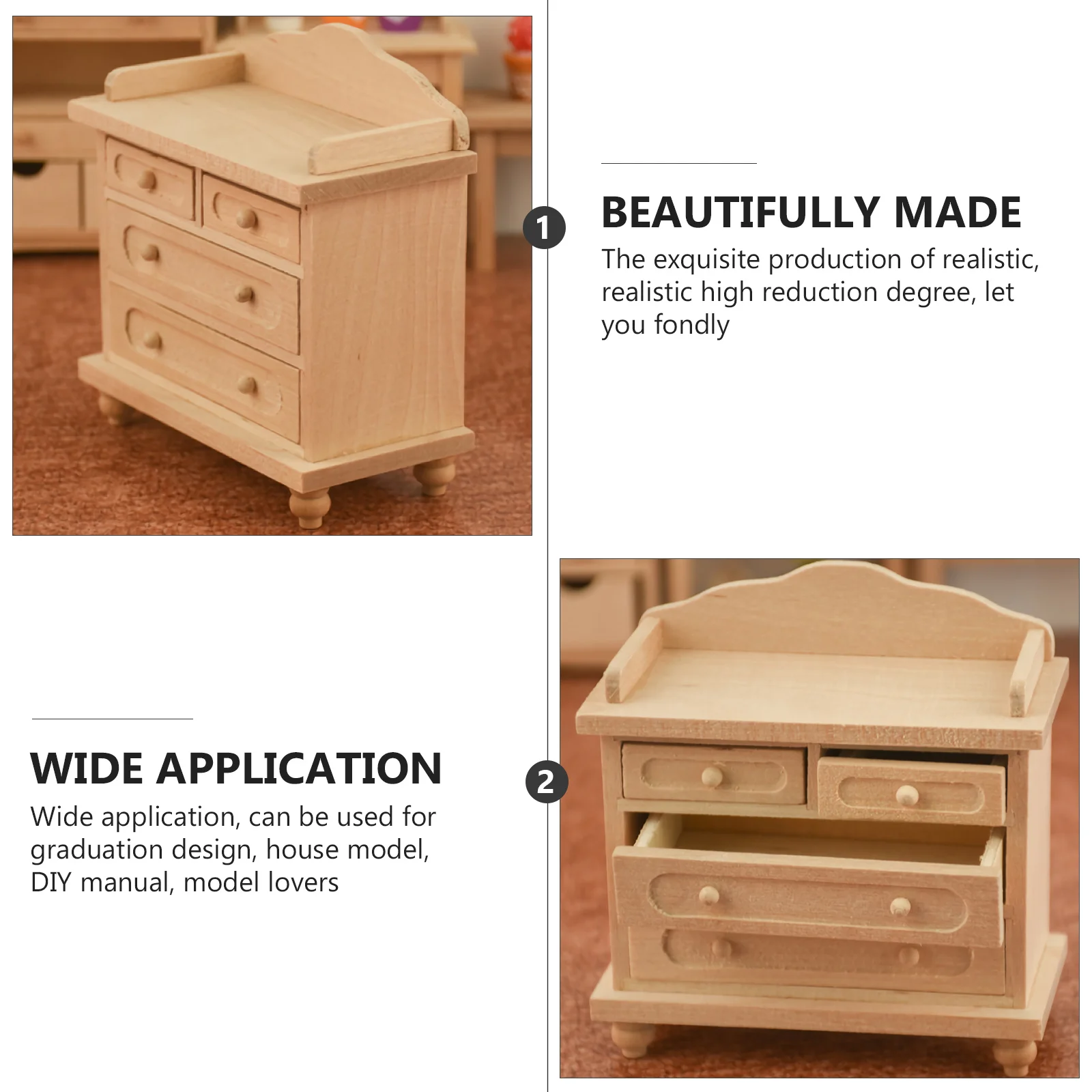House Cabinet Models Mini Simulation Furniture Accessory Miniature Accessories Wooden