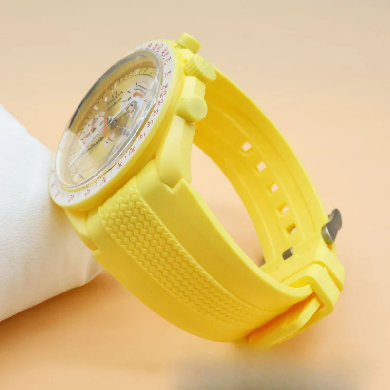 DedicatedOMEGASwatch Cinturino per orologio congiunto Planet Series Orologio in tessuto Cinturino in silicone liquido20mm