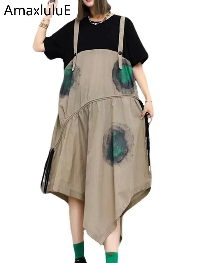 Amax luluE Design 2024 Koreańskie Sukienki z Nadrukiem Damskie Wiosenne Luźne Vintage Harajuku Vestidos Damskie Rekreacyjne Klasyczne Eleganckie Sukienki