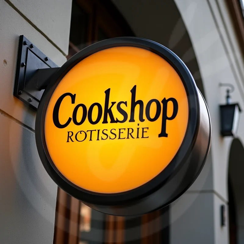 

Custom Round LED Light Box for Bakeries Waterproof Acrylic Double Sided Appetizing Food Illuminated Display Signage