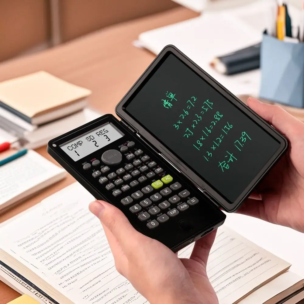 

2 in 1 Scientific Calculator 6-inch Foldable Function Calculators with Tablet Large Screen Display Multifunctional