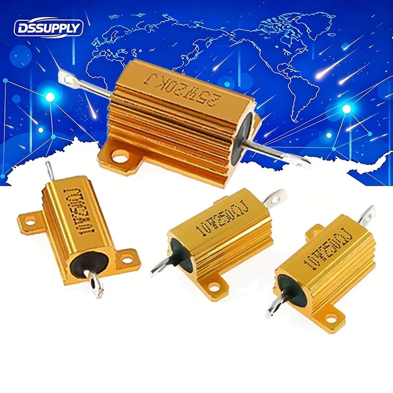 10W 25W Aluminum Power Metal Shell Case RX24 Wirewound Resistor 1Ω ~ 10K 1 2 3 5 6 8 10 20 100 150 1K 10K Ohm