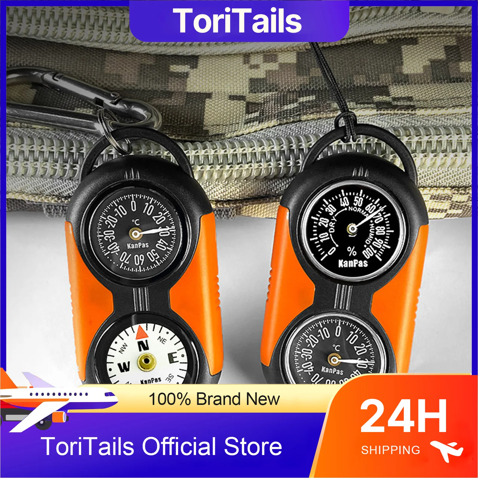 Hunting Outdoor Thermometer - Thermometer-Kompass-Set / Hochwertiges Thermohygrometer-Set / Für