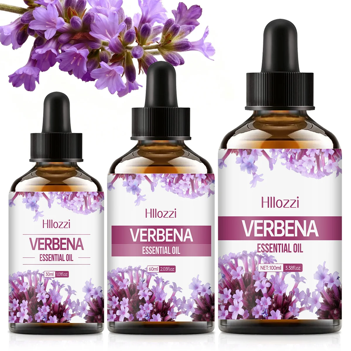 ÓLEO ESSENCIAL DE VERBENA, um óleo de massagem hidratante e nutritivo de alta qualidade com um aroma refrescante, adequado para todos os tipos de pele.